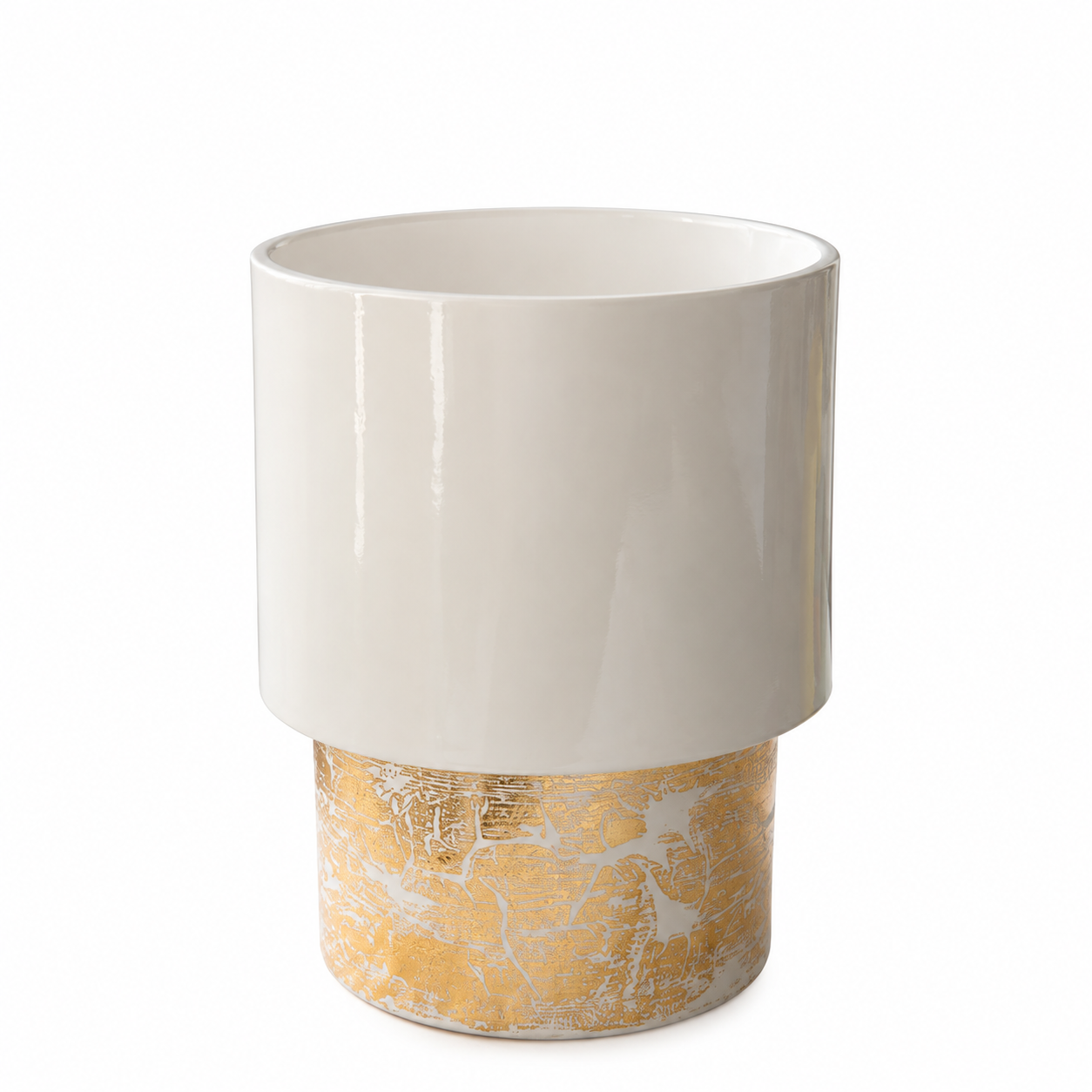 VASO LUMI BRANCO & DOURADO